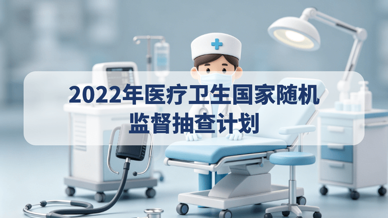 2022年医疗卫生国家随机监督抽查计划