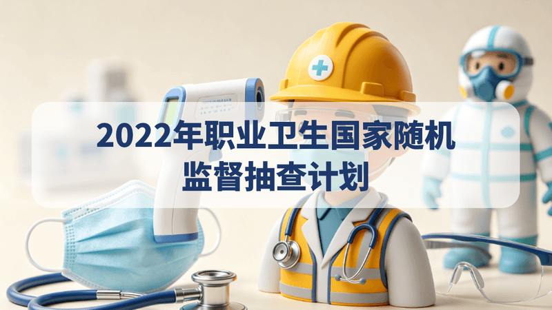 2022年职业卫生国家随机监督抽查计划
