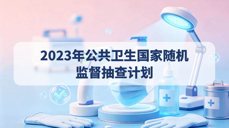 2023年公共卫生国家随机监督抽查计划
